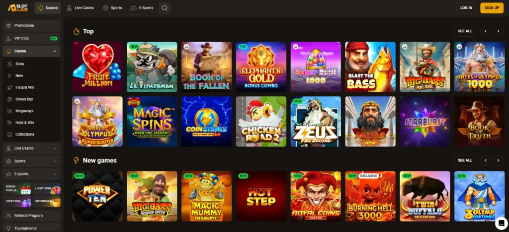 SlotLair Casino Games